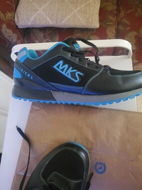 MKS Men's Black and Blue Athletic Sneakers